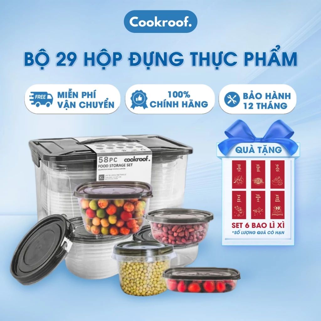 Combo 29 Hộp Đựng Thực Phẩm COOKROOF